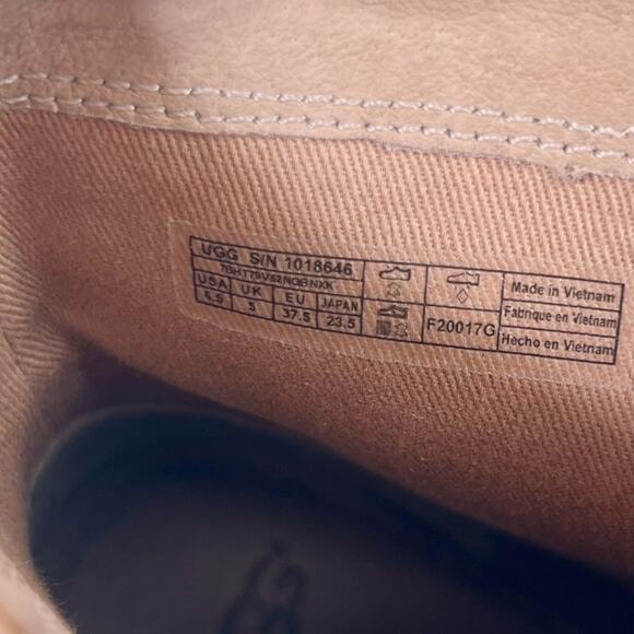 UGG Oriana Leather Lace-up Block Heel Boot Size 6.5 - Picture 13 of 14